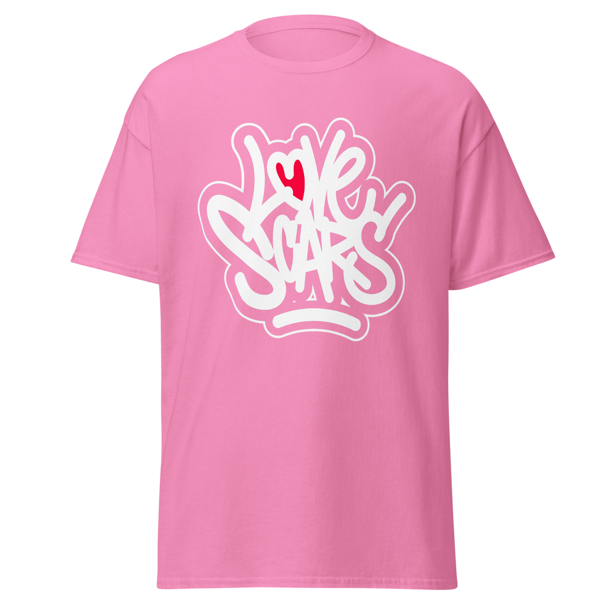Love Scars Heartmarked Graffiti Tee - Azalea
