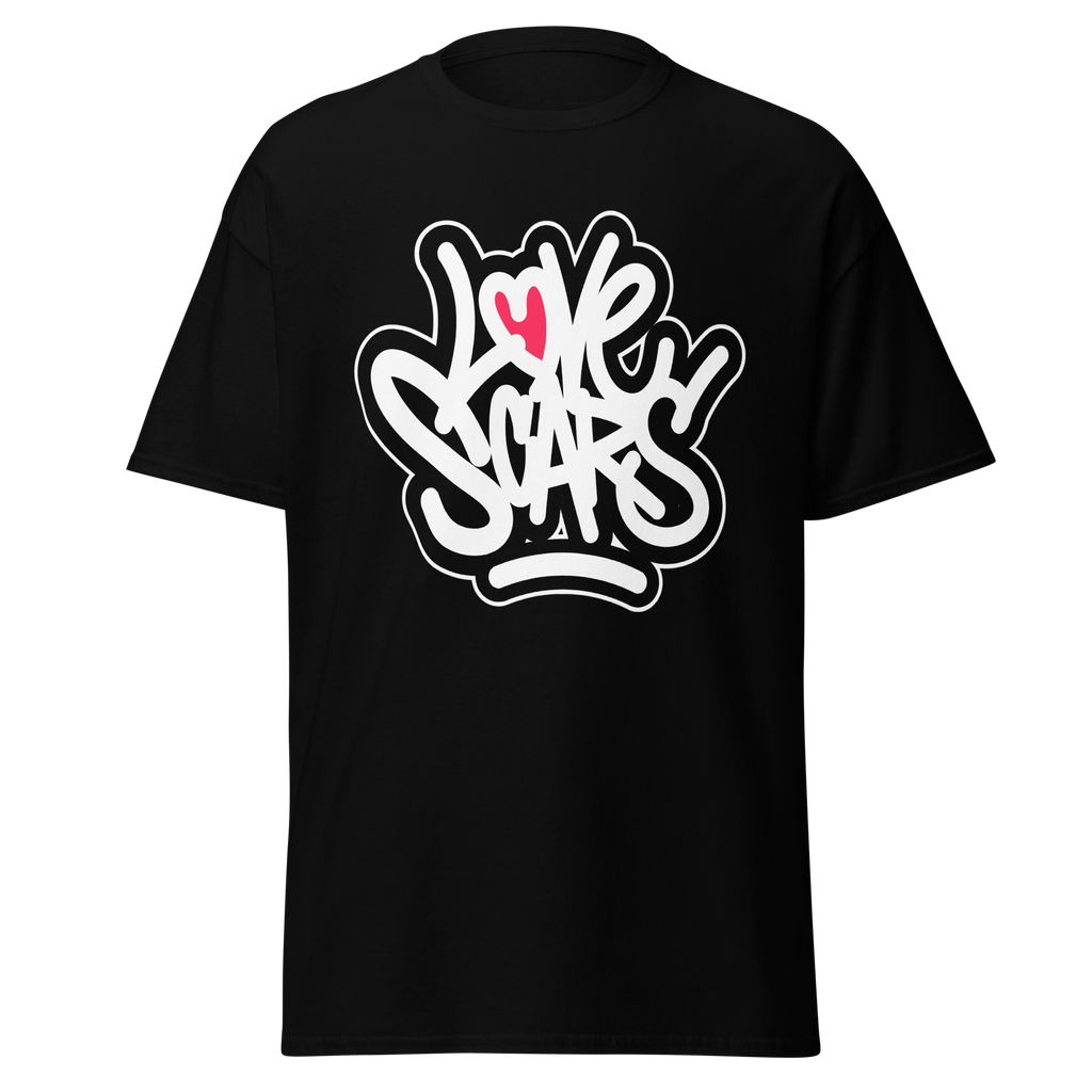 Love Scars Heartmarked Graffiti Tee - Black