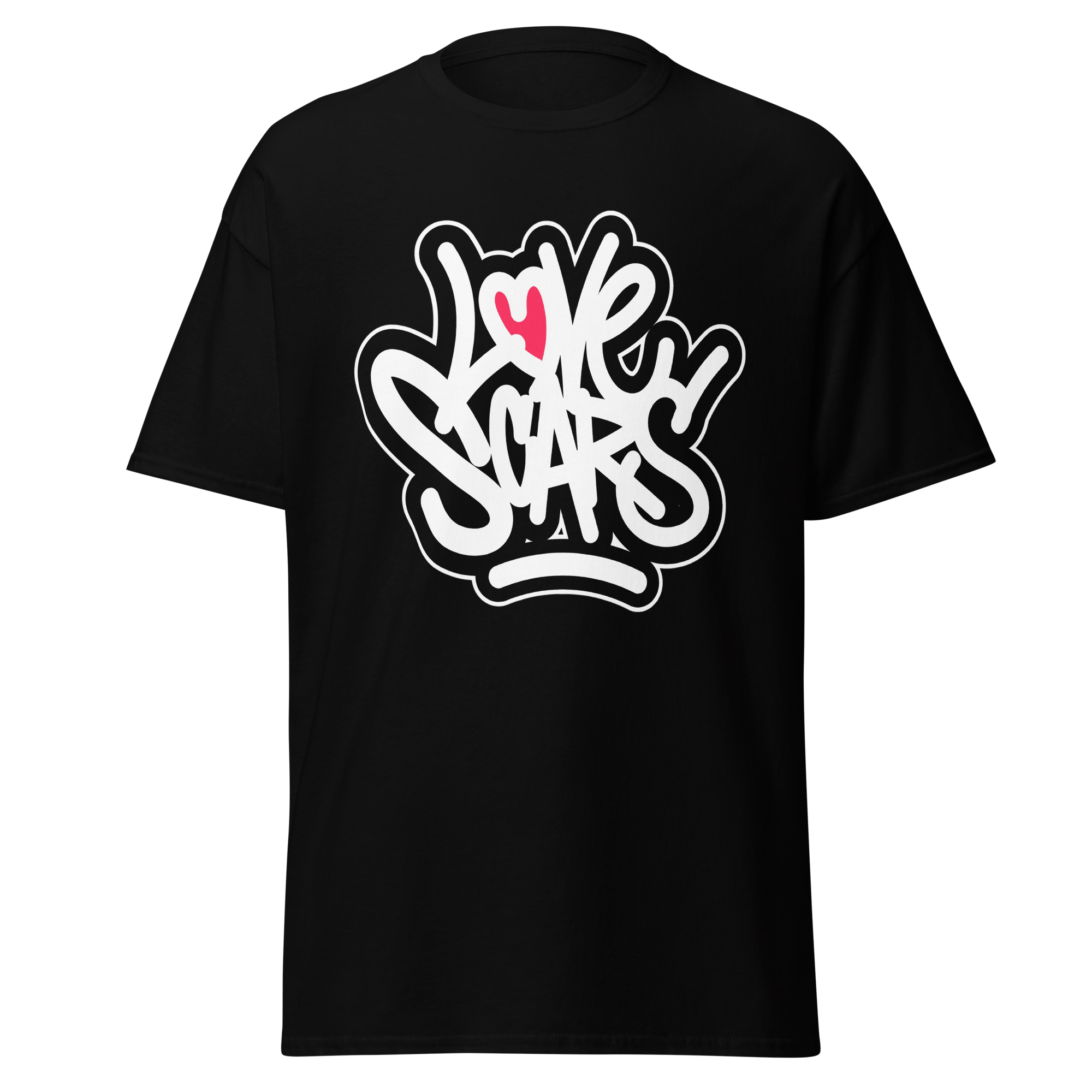 Love Scars Heartmarked Graffiti Tee - Black
