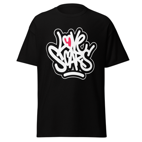 Love Scars Heartmarked Graffiti Tee - Black