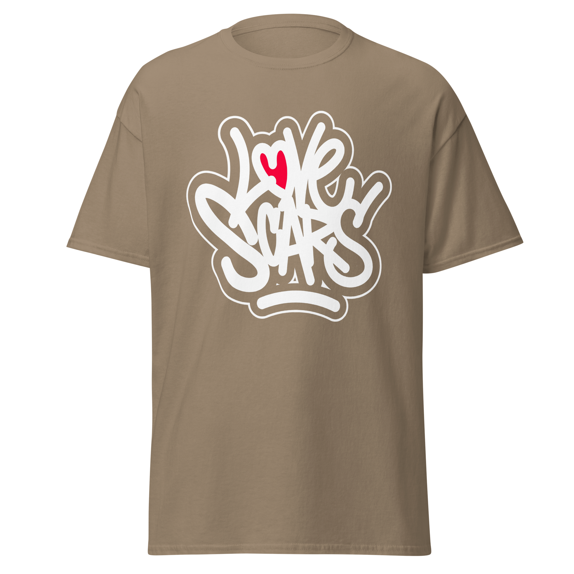 Love Scars Heartmarked Graffiti Tee - Brown Savana