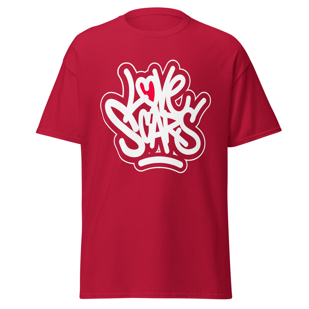 Love Scars Heartmarked Graffiti Tee - Cardinal