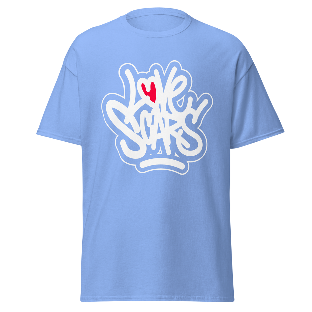 Love Scars Heartmarked Graffiti Tee - Carolina Blue