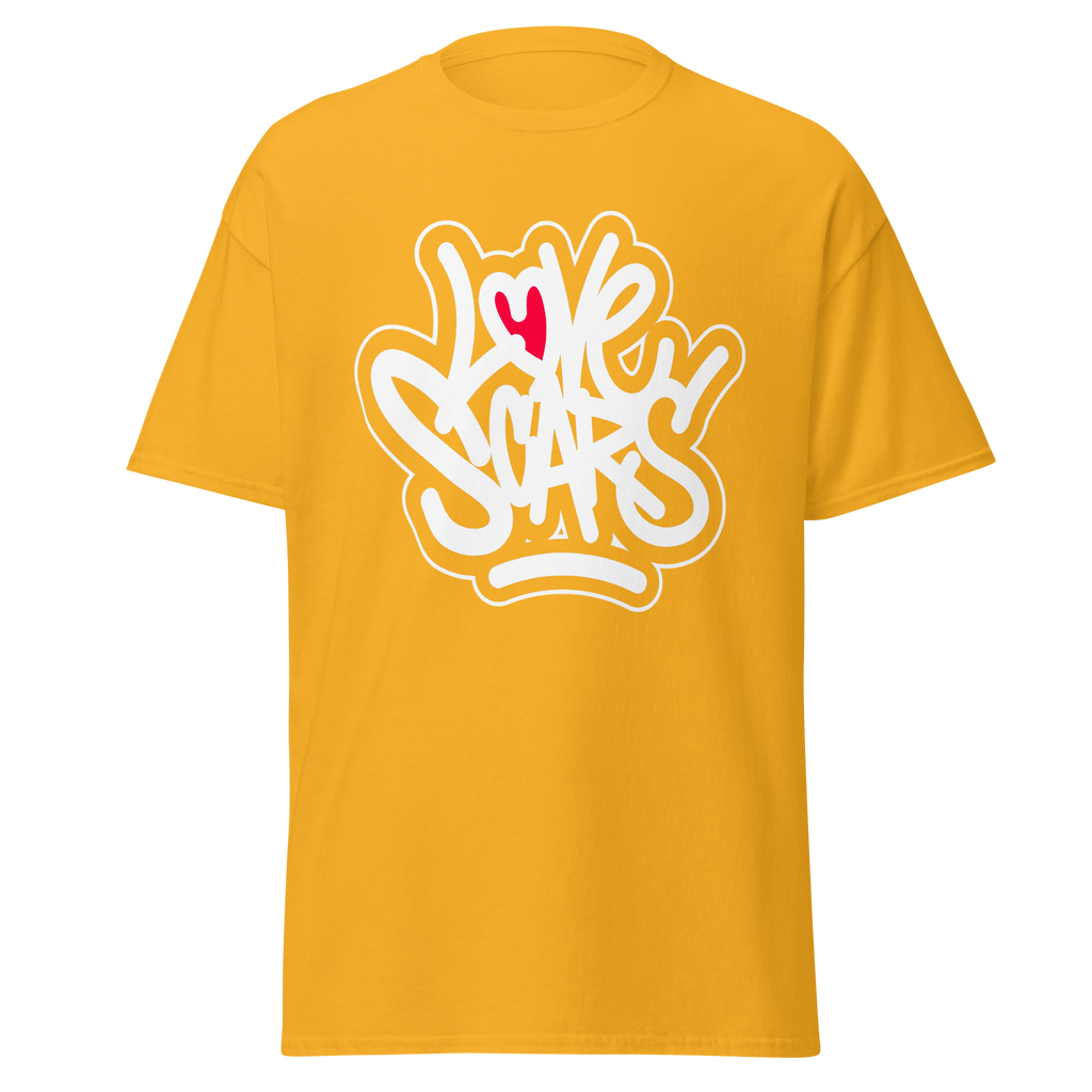 Love Scars Heartmarked Graffiti Tee - Gold