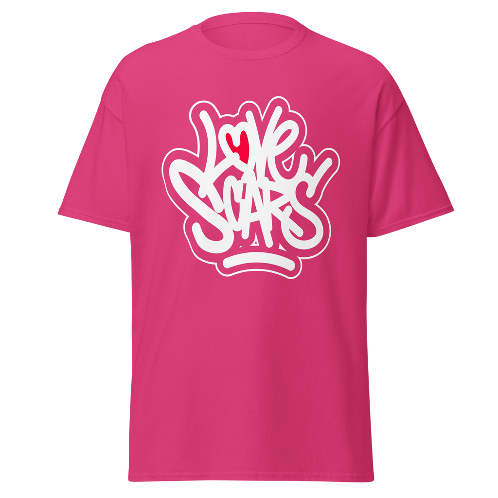 Love Scars Heartmarked Graffiti Tee - Heliconia