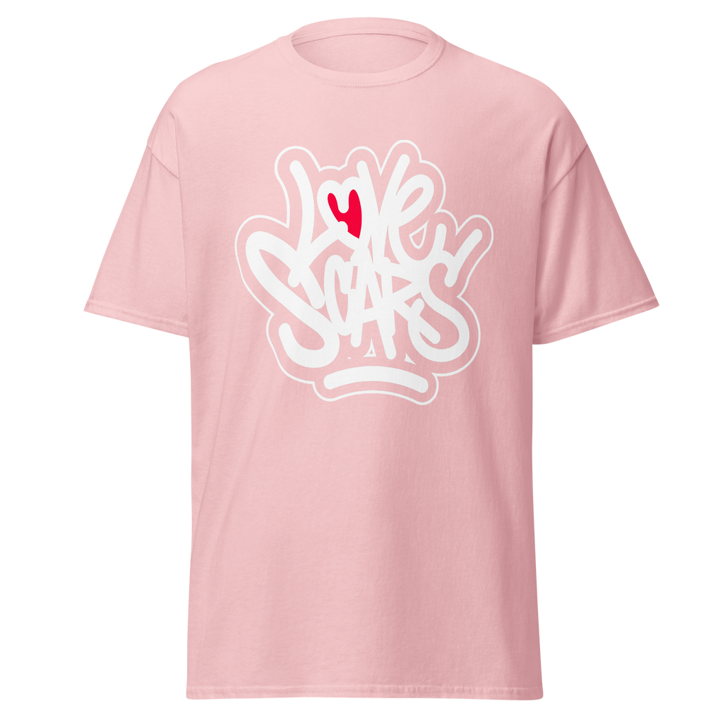 Love Scars Heartmarked Graffiti Tee - Light Pink