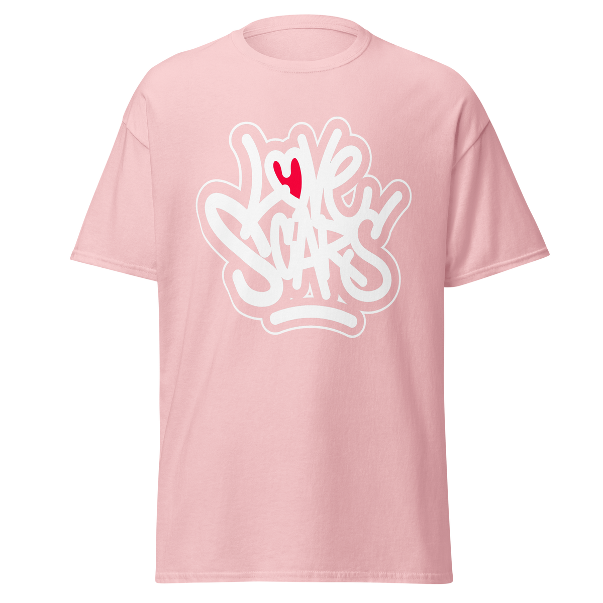 Love Scars Heartmarked Graffiti Tee - Light Pink