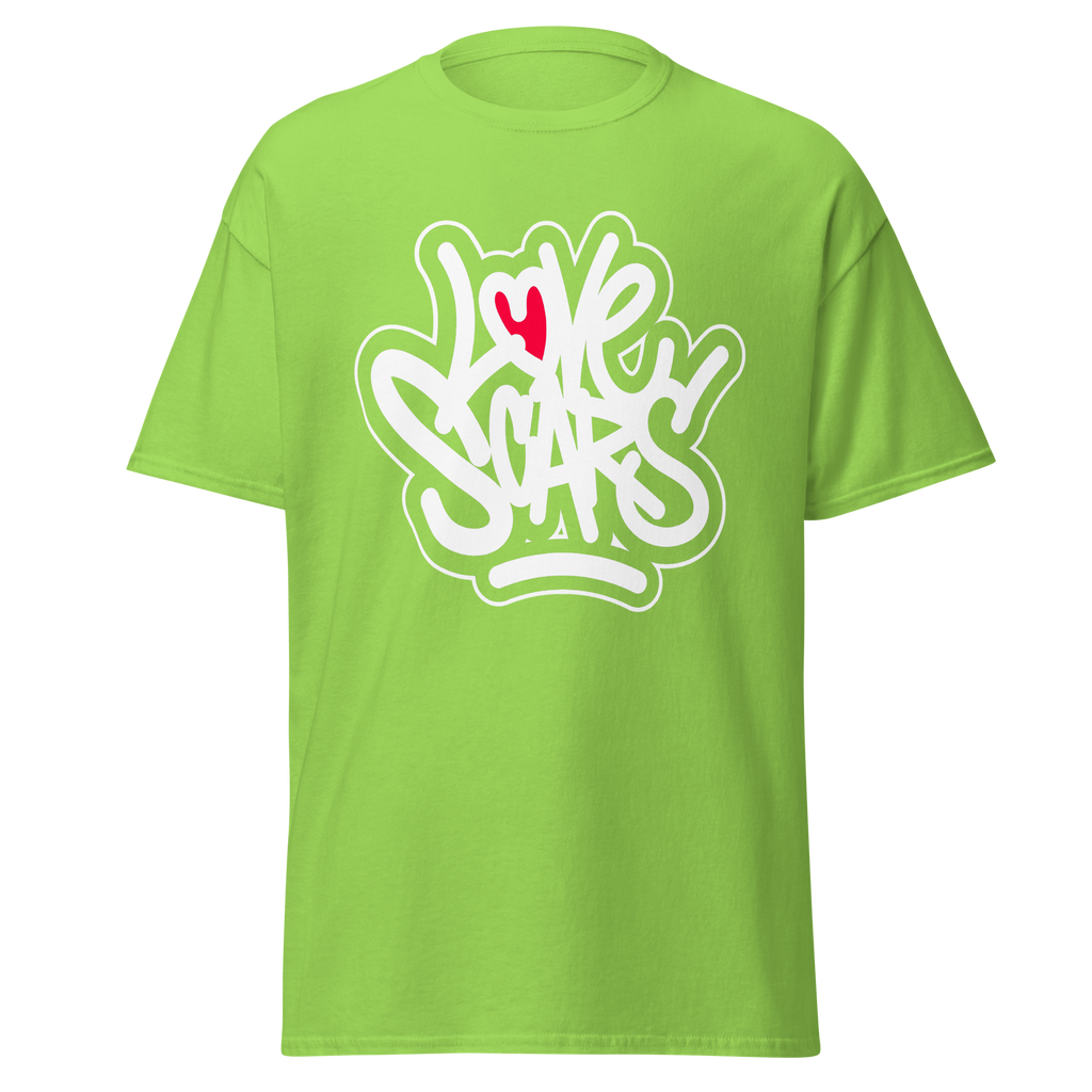 Love Scars Heartmarked Graffiti Tee - Lime