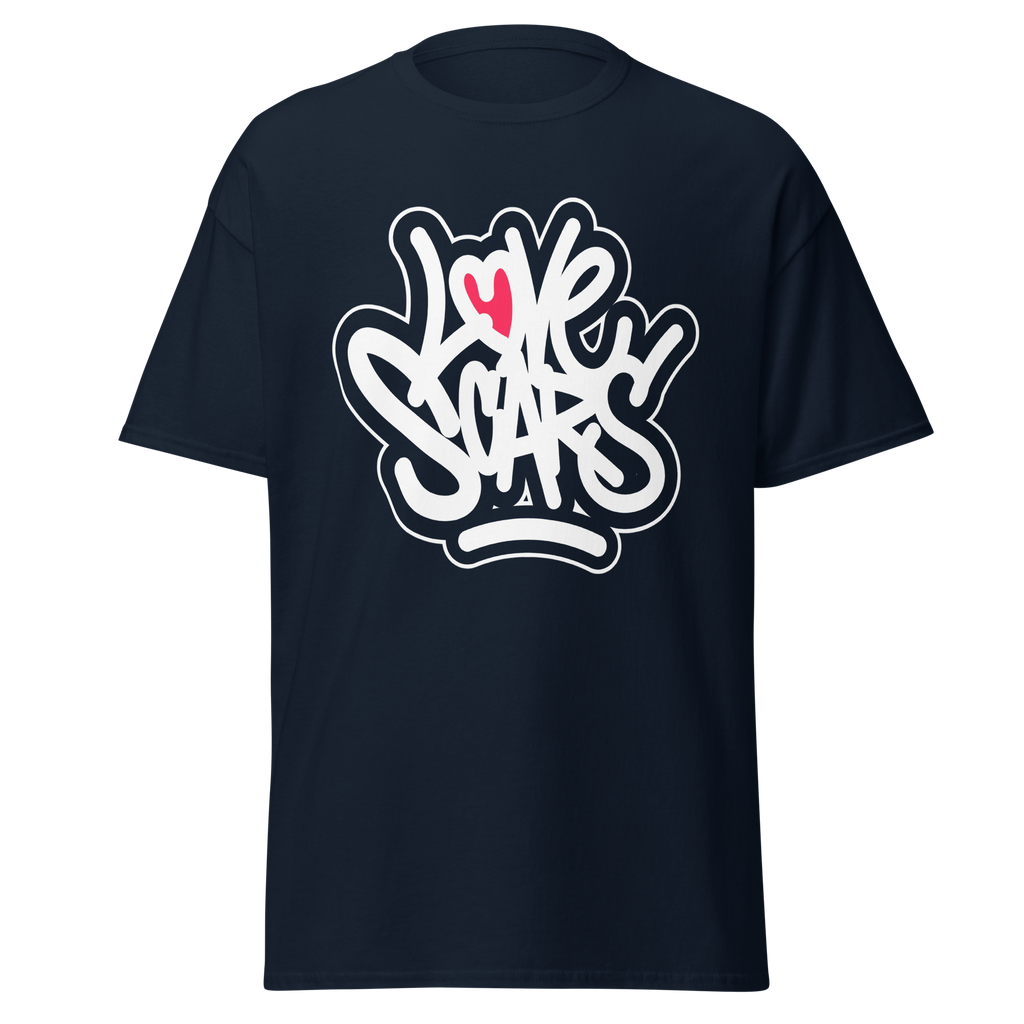 Love Scars Heartmarked Graffiti Tee - Navy