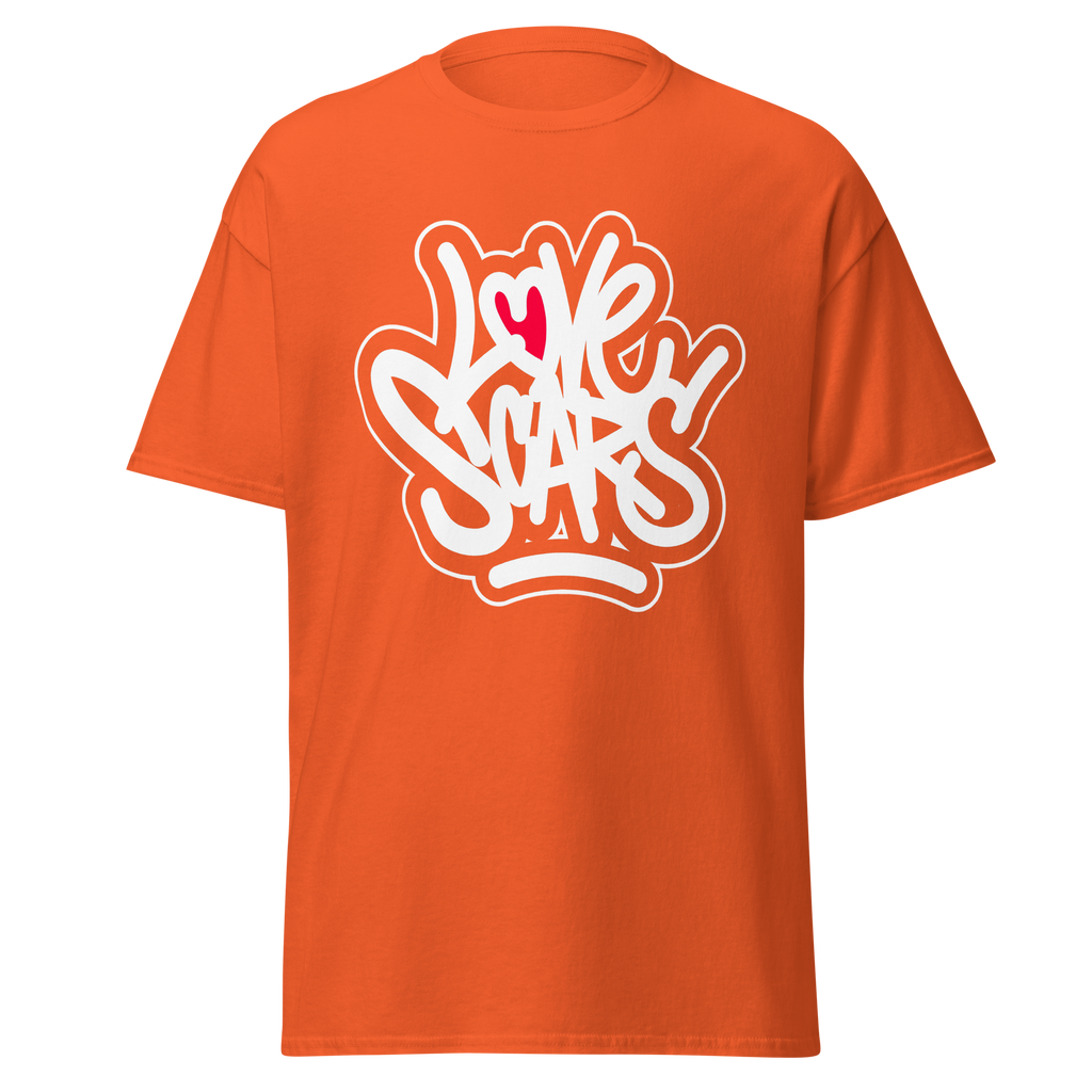 Love Scars Heartmarked Graffiti Tee - Orange