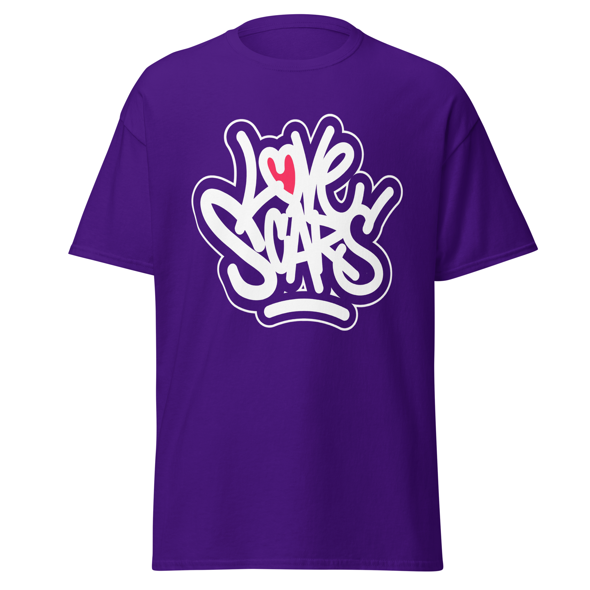 Love Scars Heartmarked Graffiti Tee - Purple