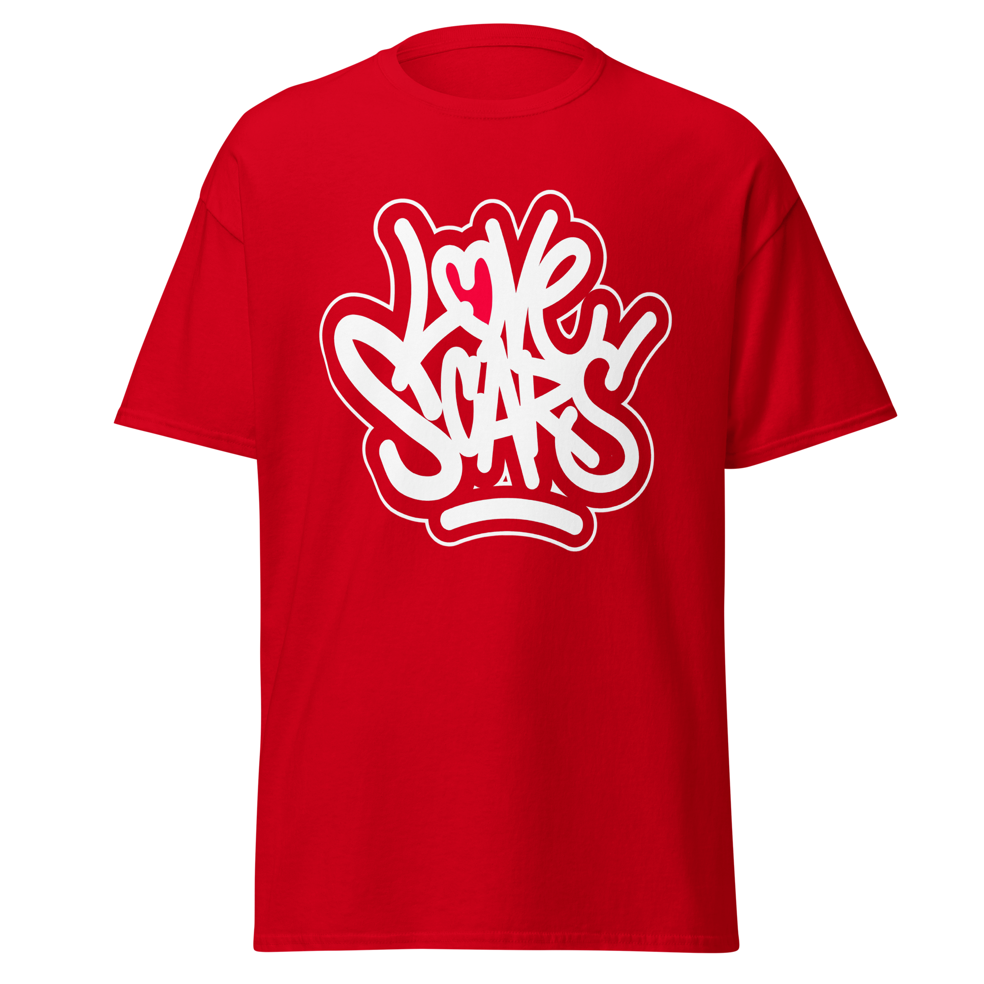Love Scars Heartmarked Graffiti Tee - Red