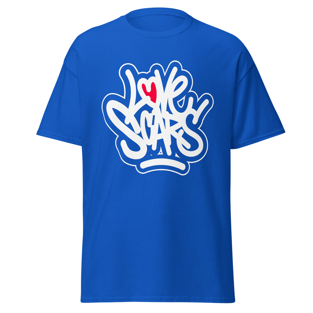 Love Scars Heartmarked Graffiti Tee - Royal