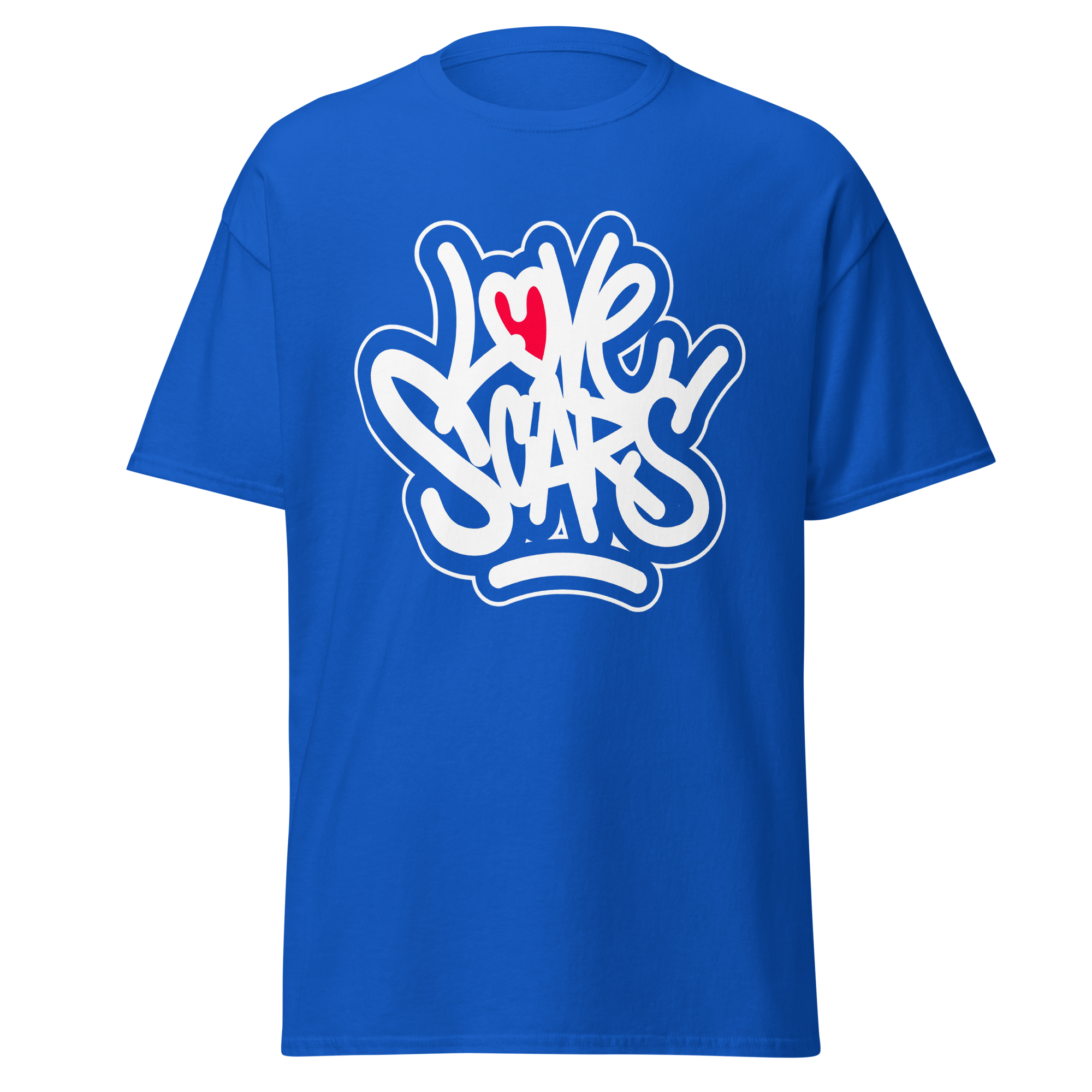 Love Scars Heartmarked Graffiti Tee - Royal