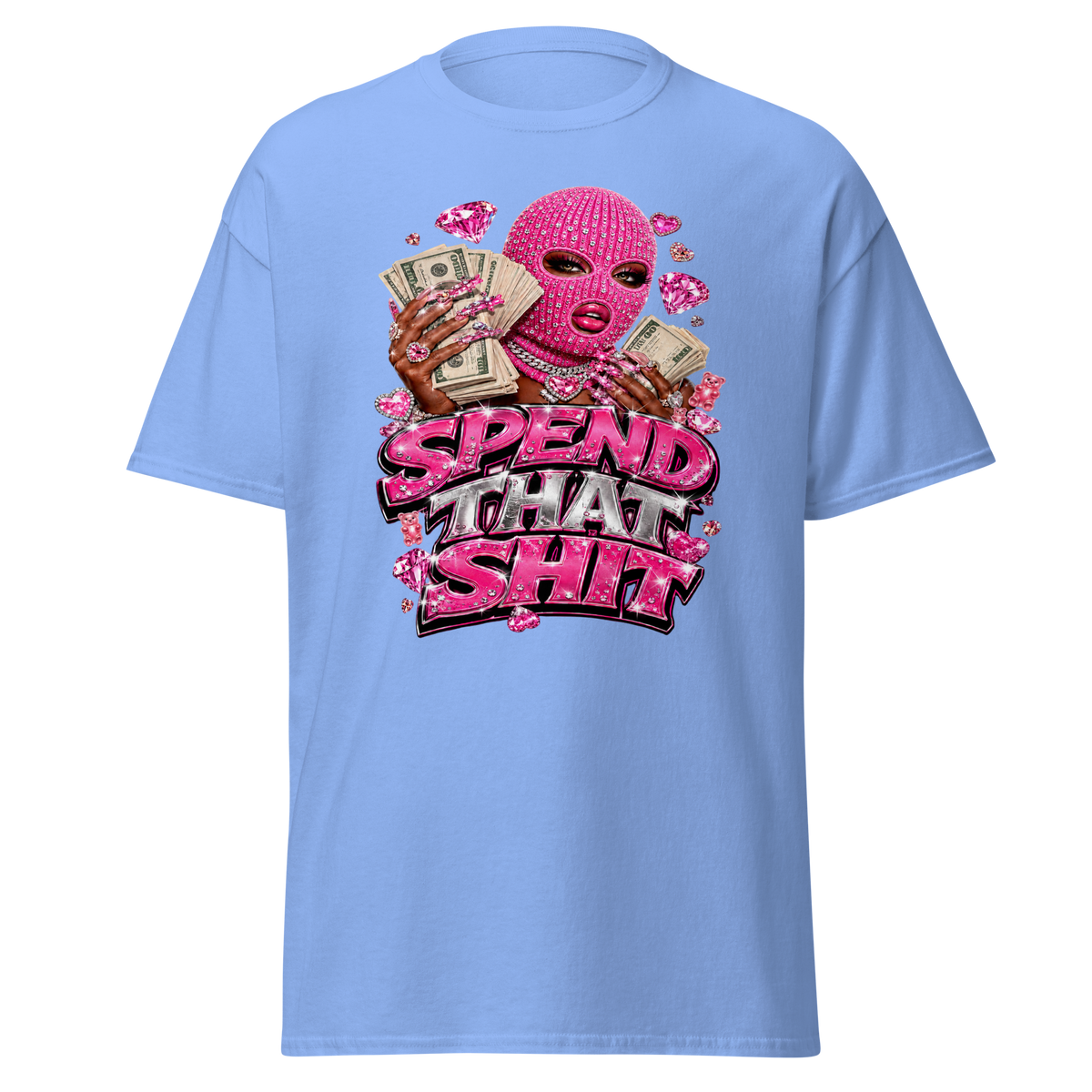 Spend That Shit Tee - Carolina Blue
