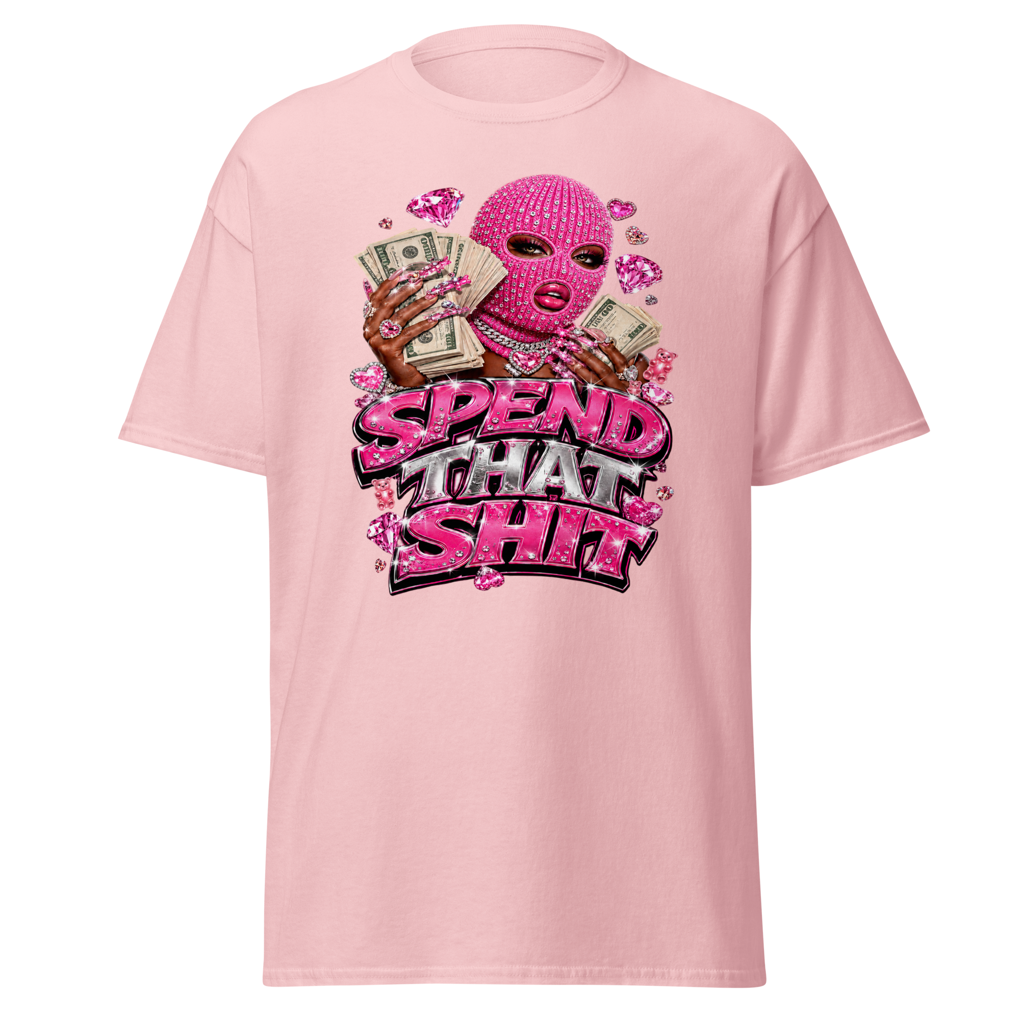Spend That Shit Tee - Light Pink