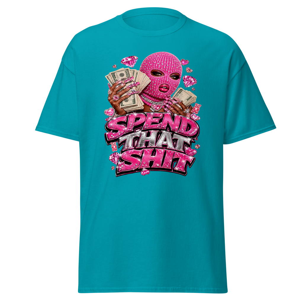 Spend That Shit Tee - Tropical Blue