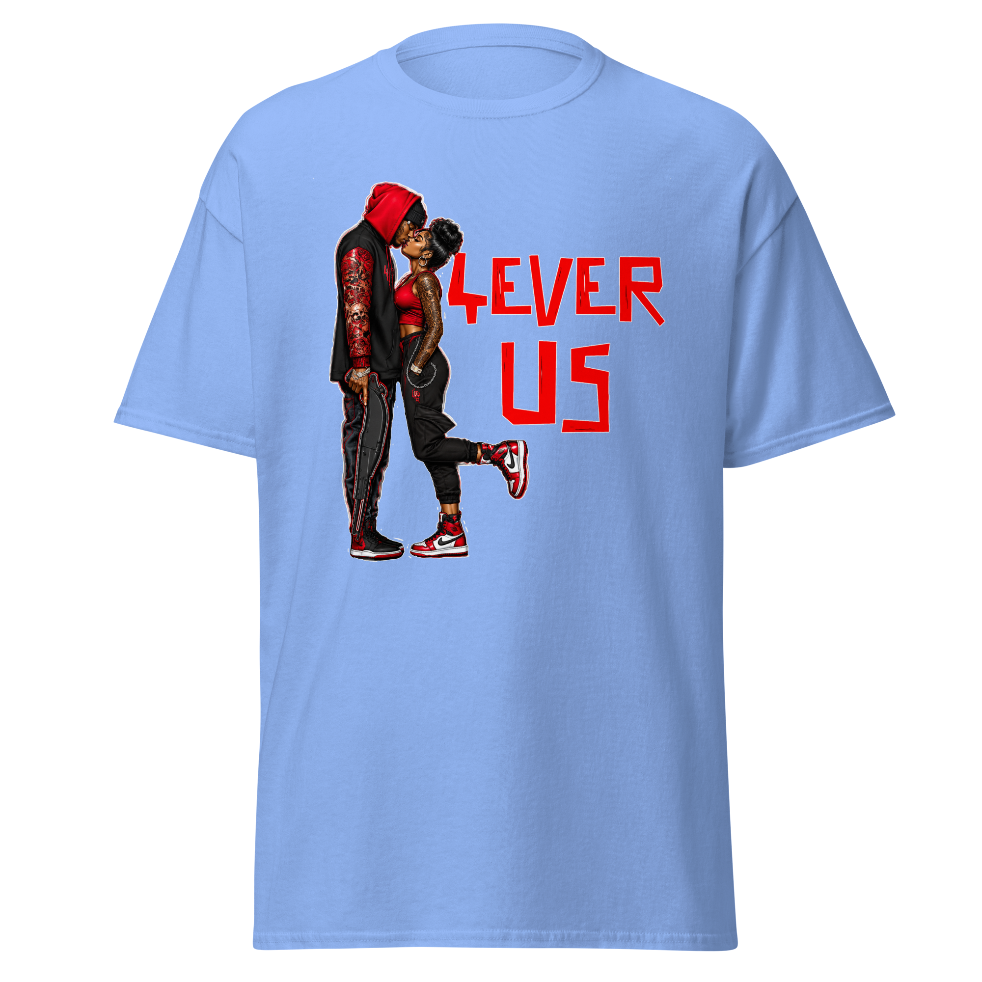 Supreme God 4Ever Us graphic T-shirt - Carolina blue