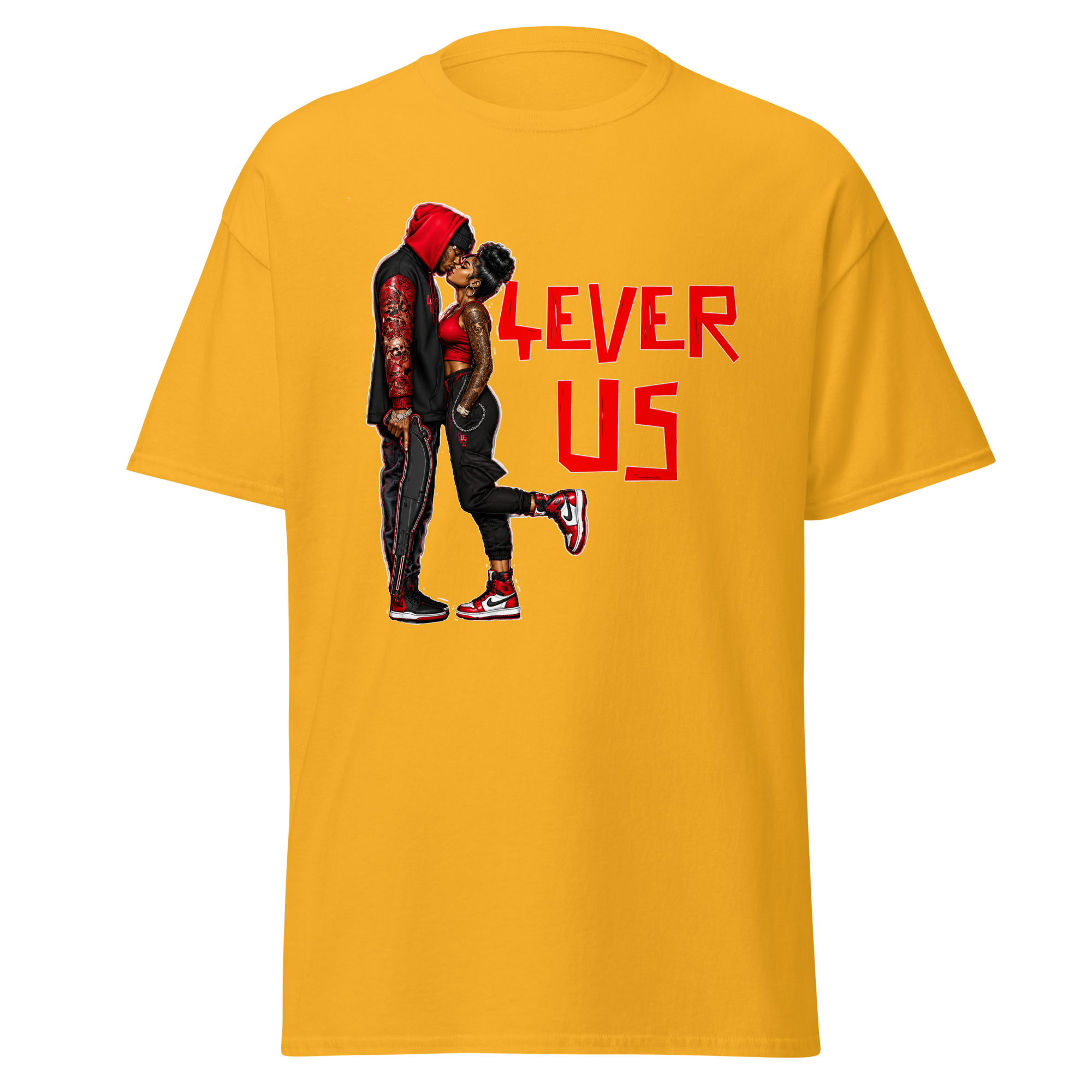 Supreme God 4Ever Us graphic T-shirt - gold