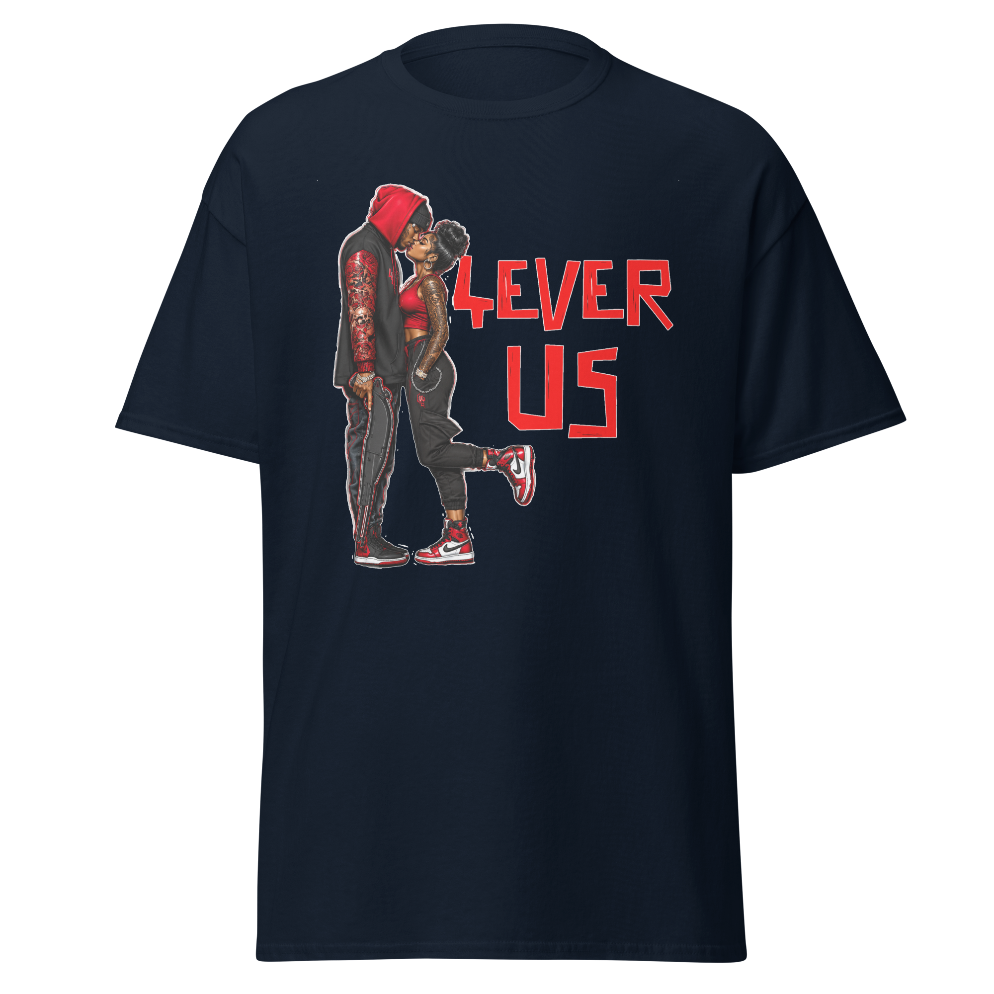 Supreme God 4Ever Us graphic T-shirt - navy