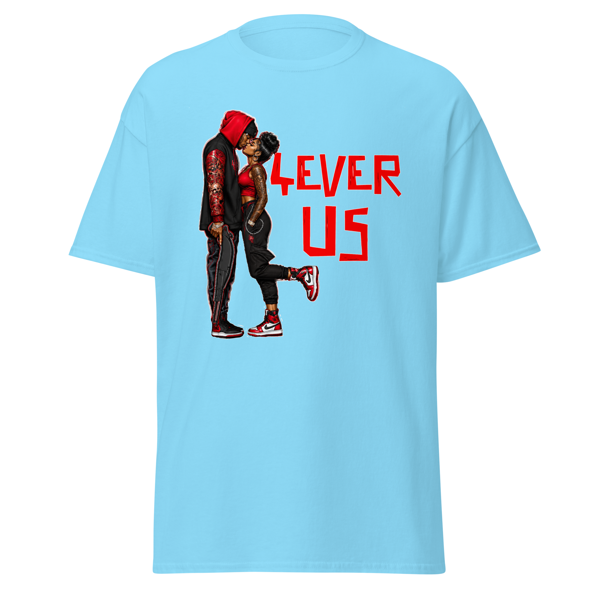 Supreme God 4Ever Us graphic T-shirt - sky blue