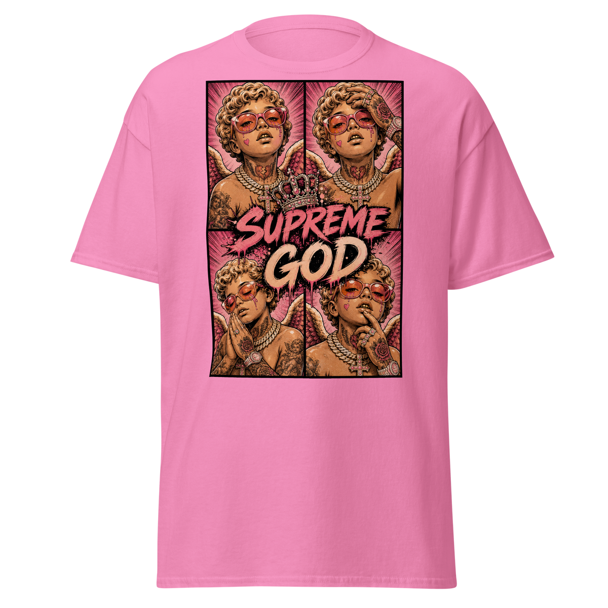 Supreme God Angel Collage Tee - Azalea