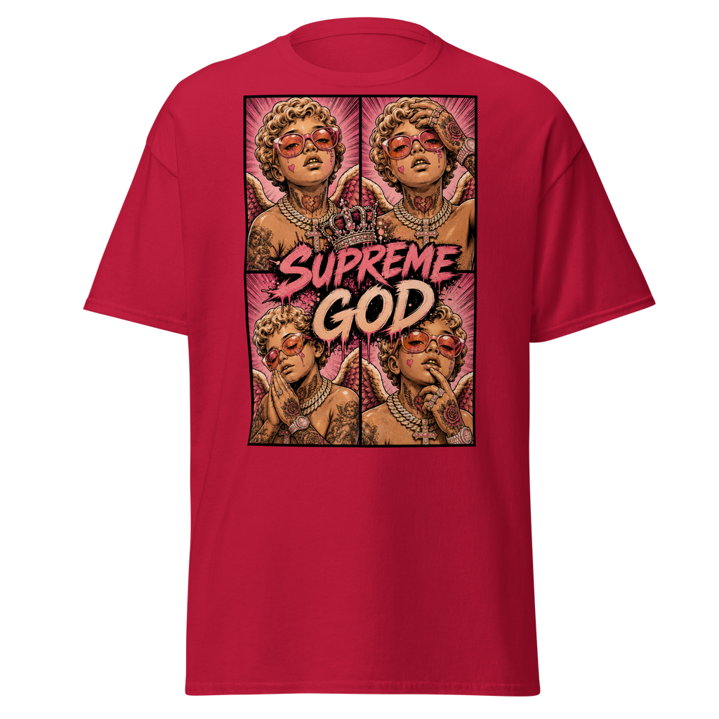 Supreme God Angel Collage Tee - Cardinal