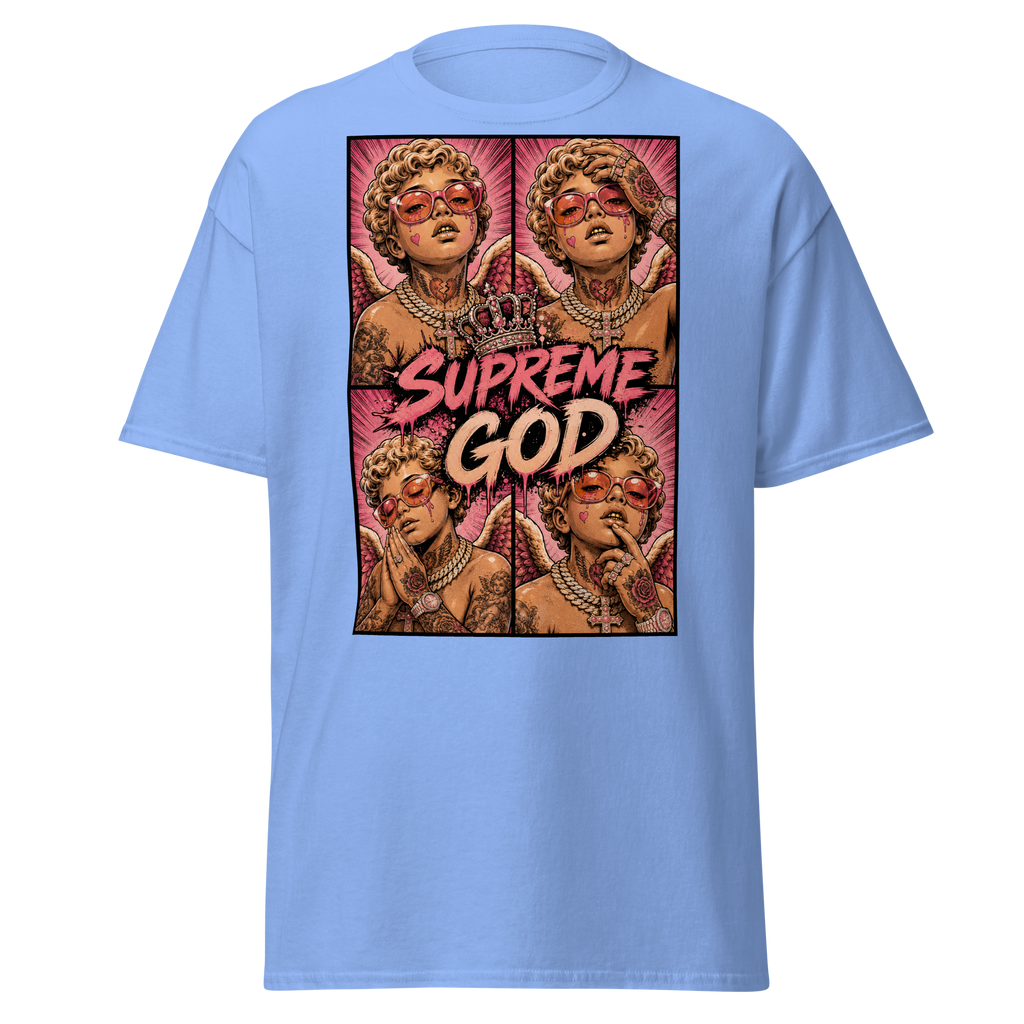 Supreme God Angel Collage Tee - Carolina Blue