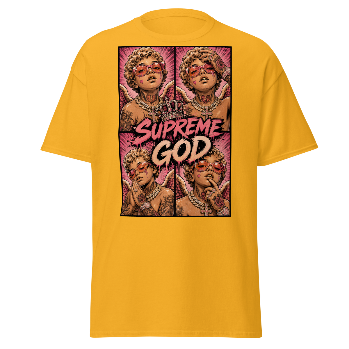 Supreme God Angel Collage Tee - Gold