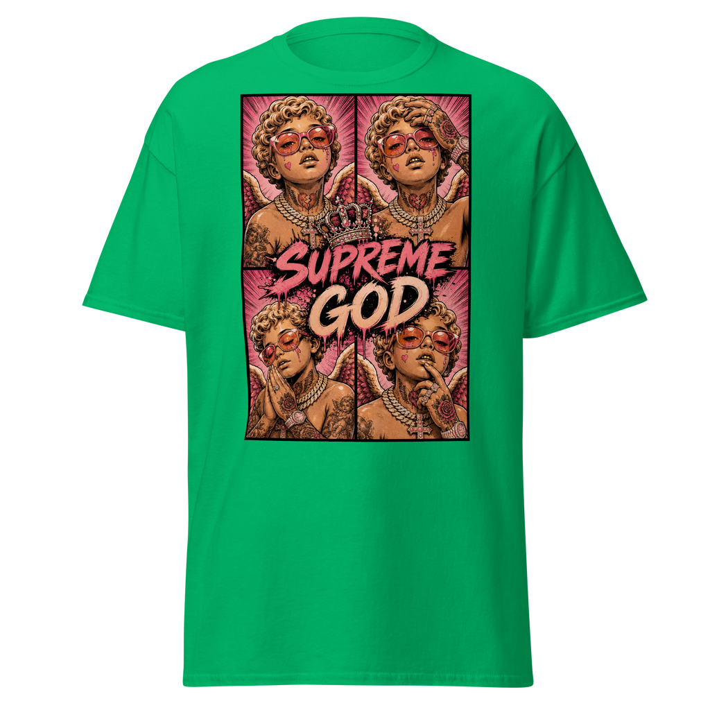 Supreme God Angel Collage Tee - Irish Green