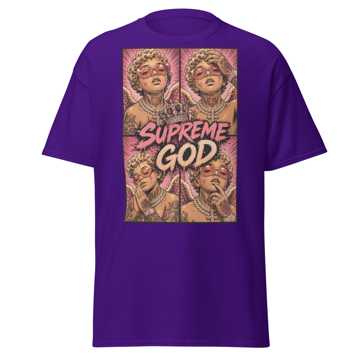 Supreme God Angel Collage Tee - Purple