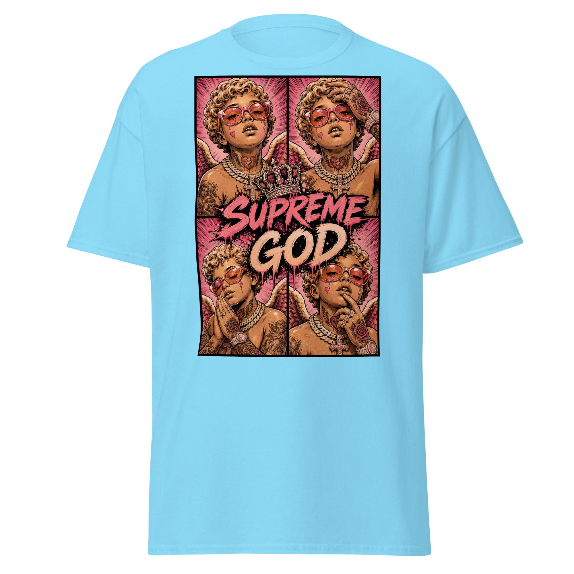 Supreme God Angel Collage Tee - Sky