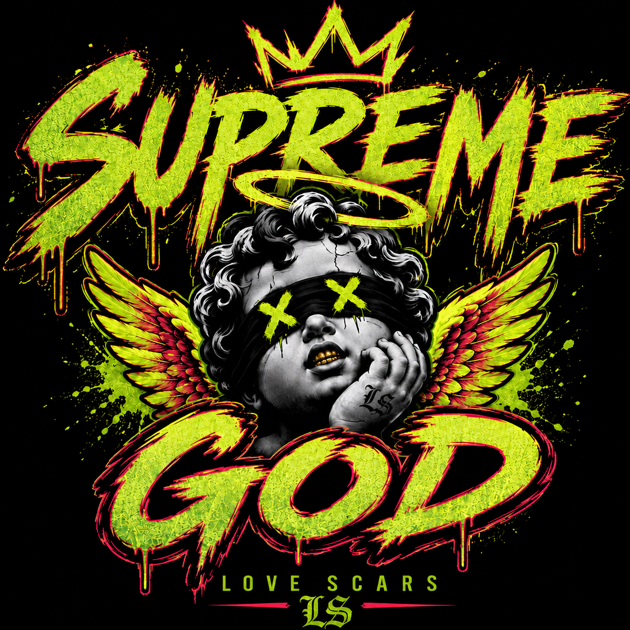 SUPREME GOD angel graphic tee artwork