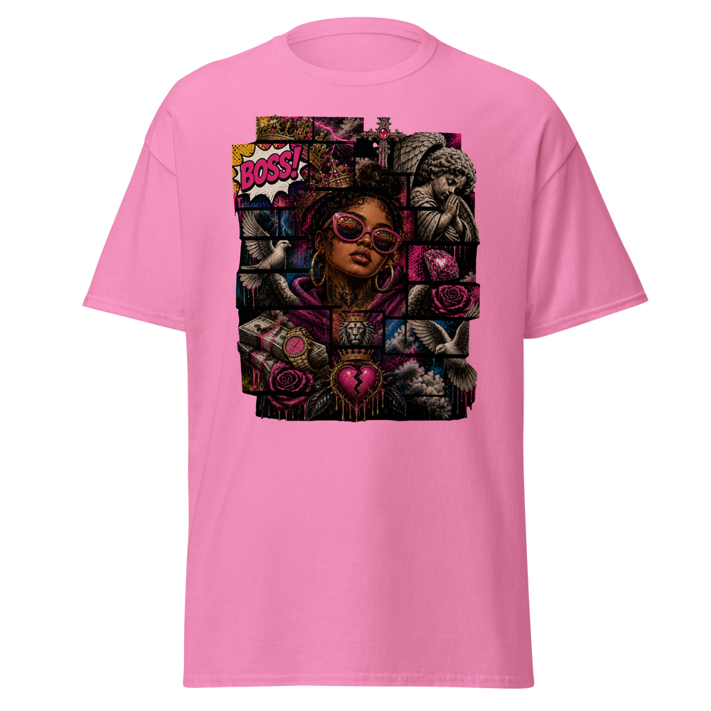 Supreme God Boss Energy Collage Tee - Azalea
