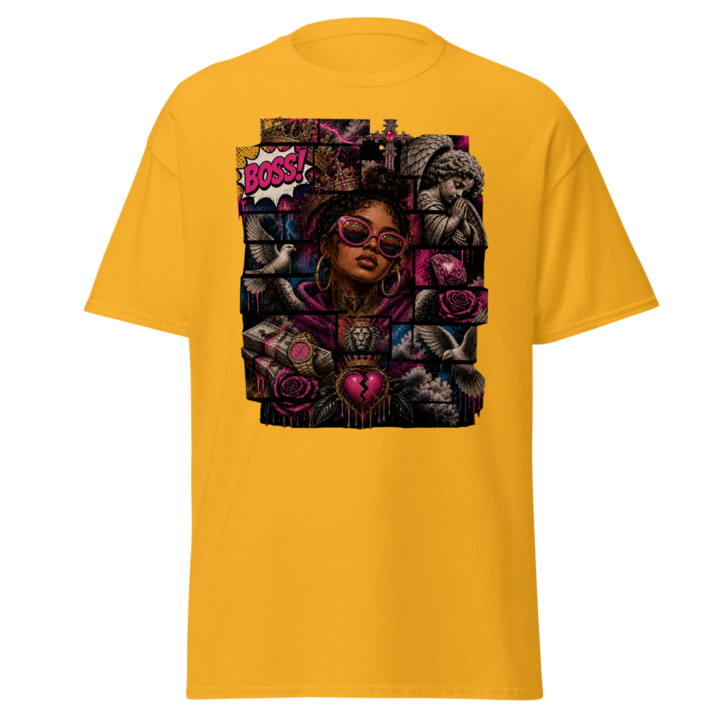Supreme God Boss Energy Collage Tee - Gold