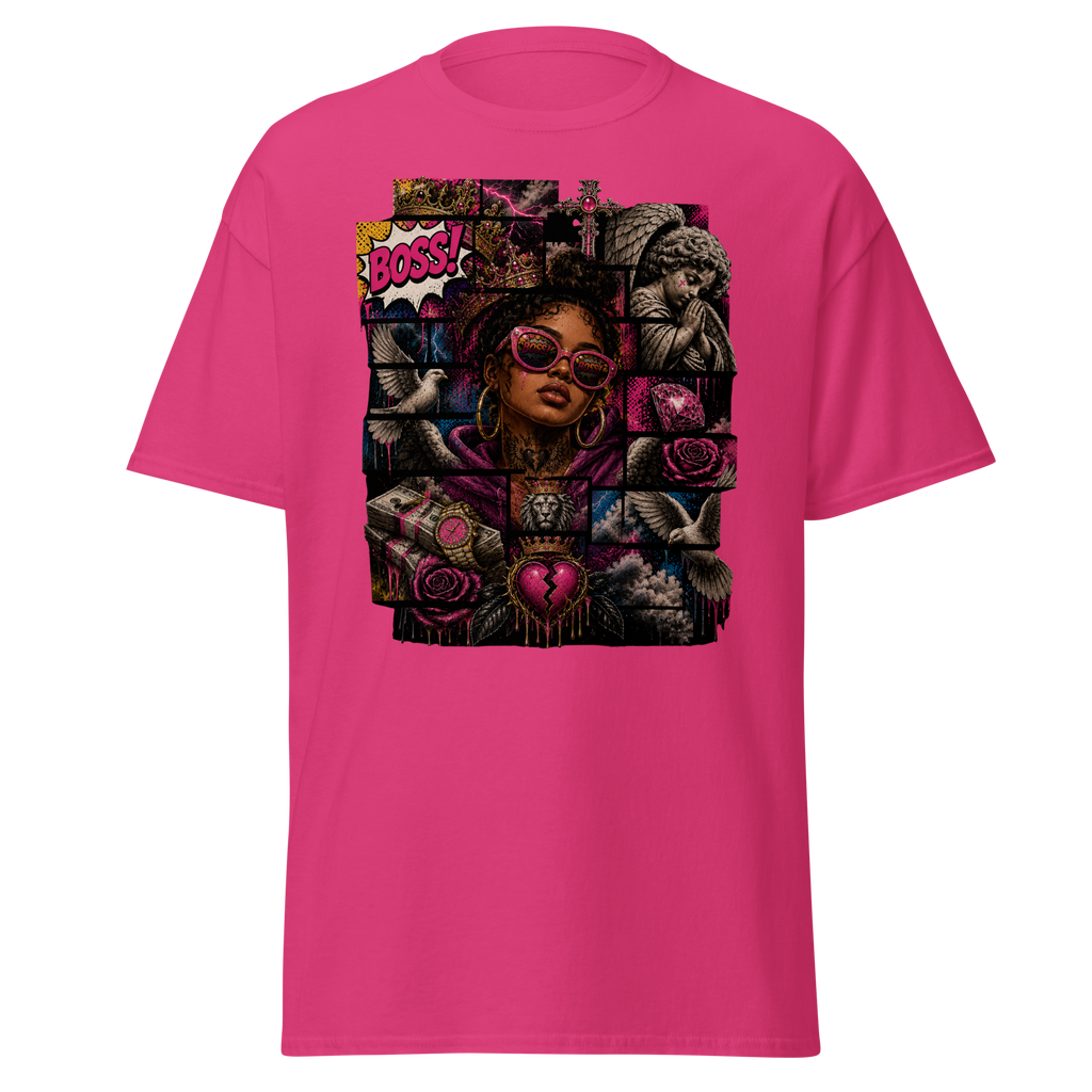 Supreme God Boss Energy Collage Tee - Heliconia
