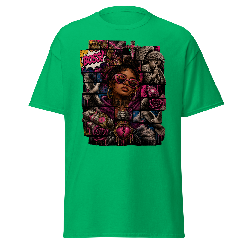 Supreme God Boss Energy Collage Tee - Irish Green