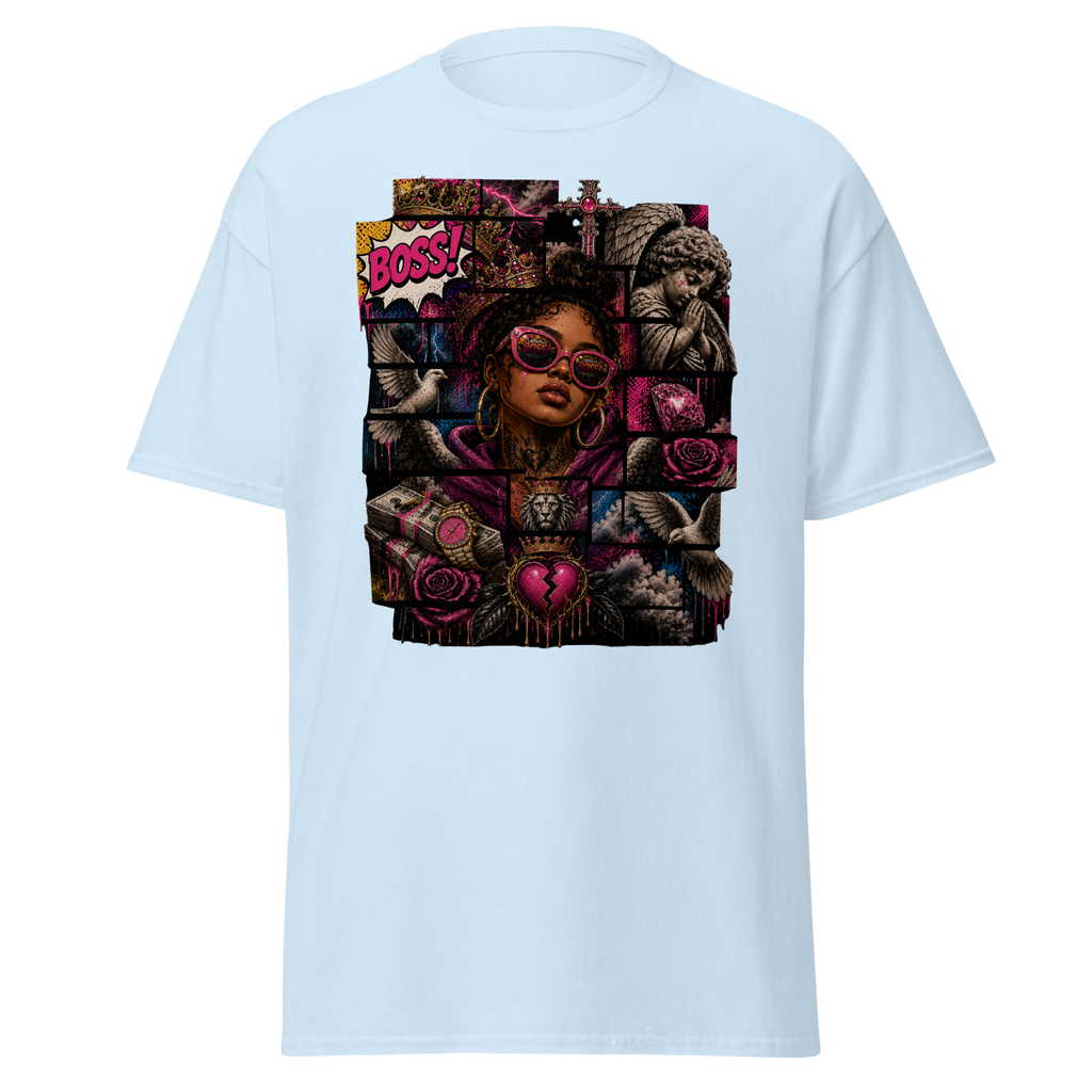 Supreme God Boss Energy Collage Tee - Light Blue