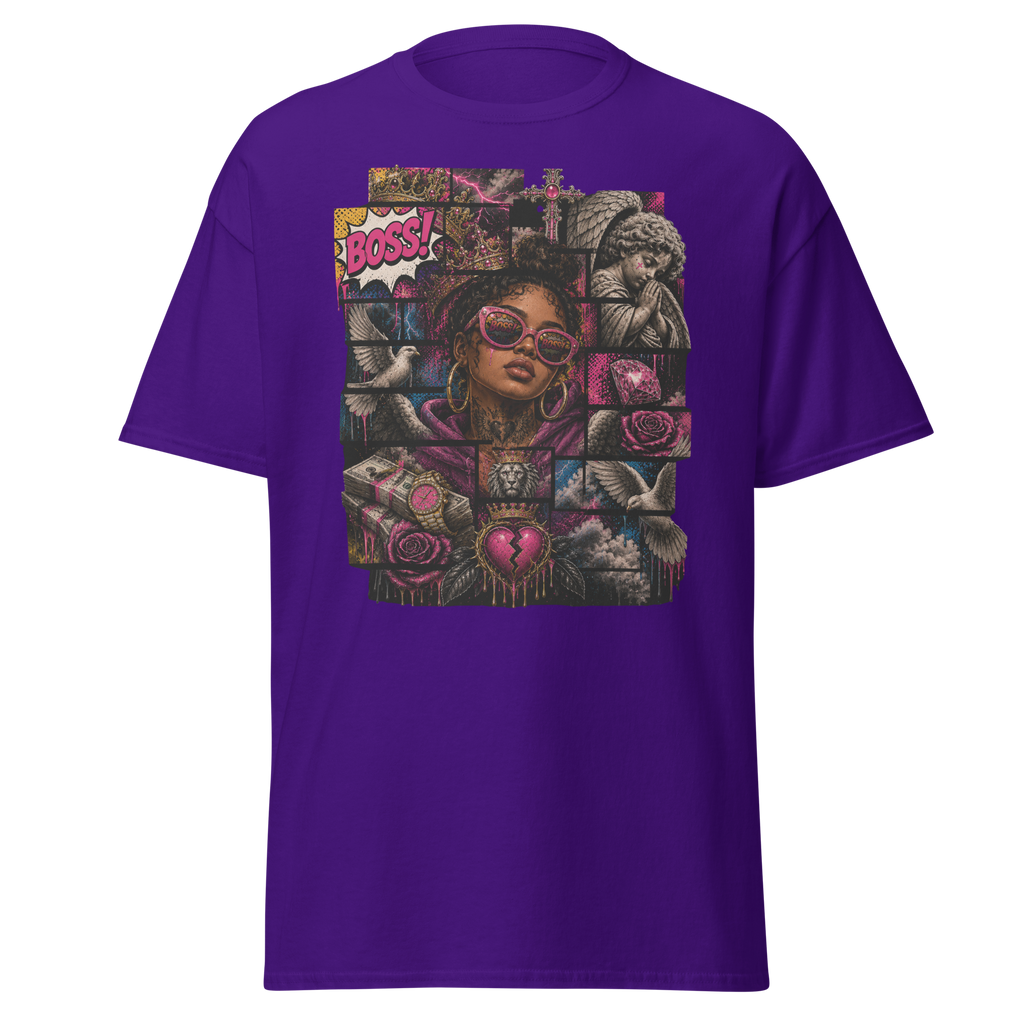 Supreme God Boss Energy Collage Tee - Purple
