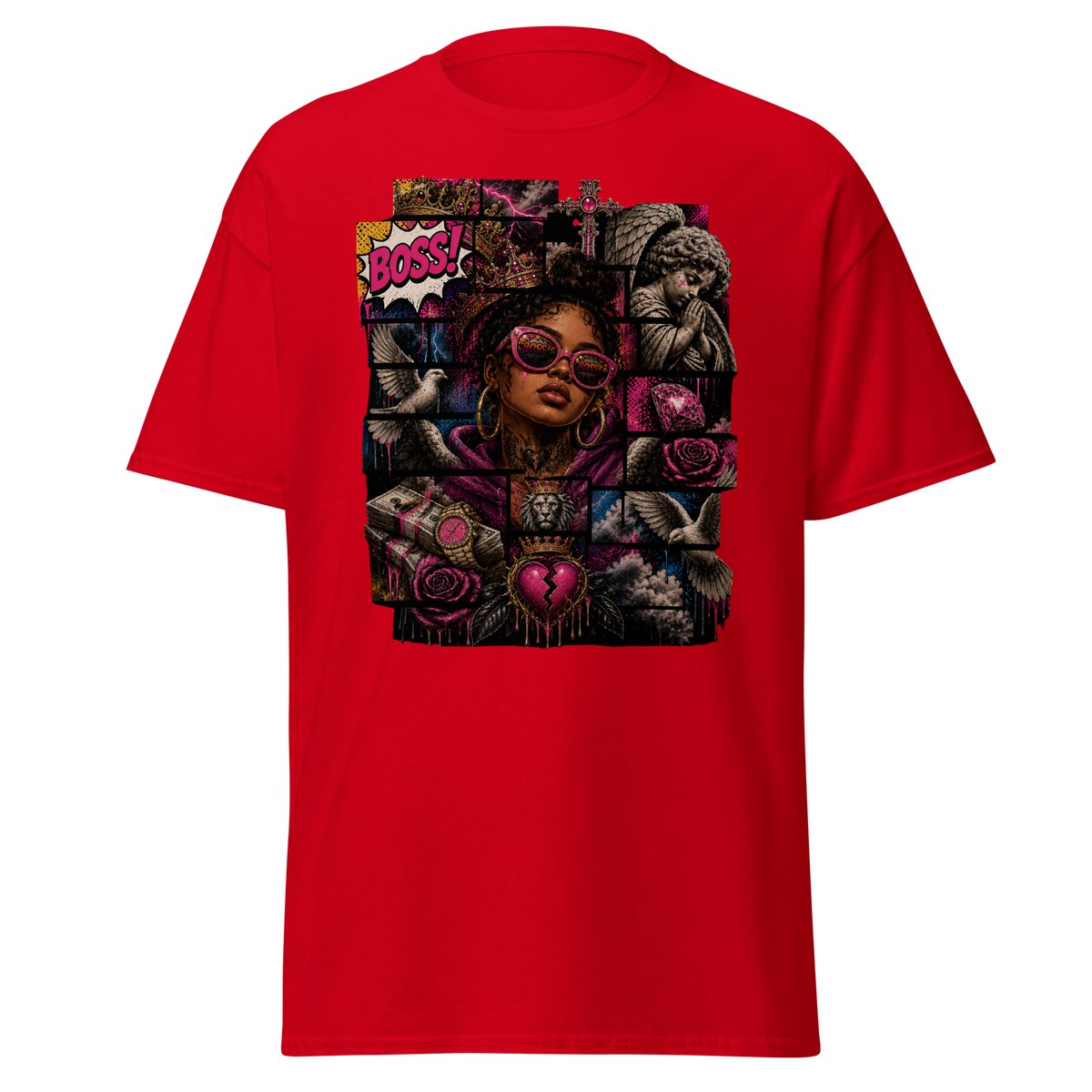 Supreme God Boss Energy Collage Tee - Red