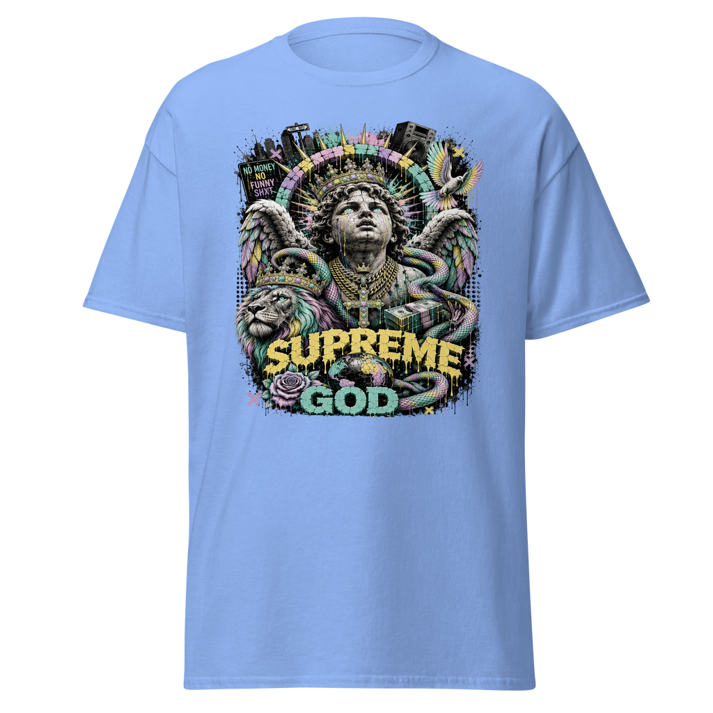 Supreme God Crowned Angel Tee - Carolina Blue