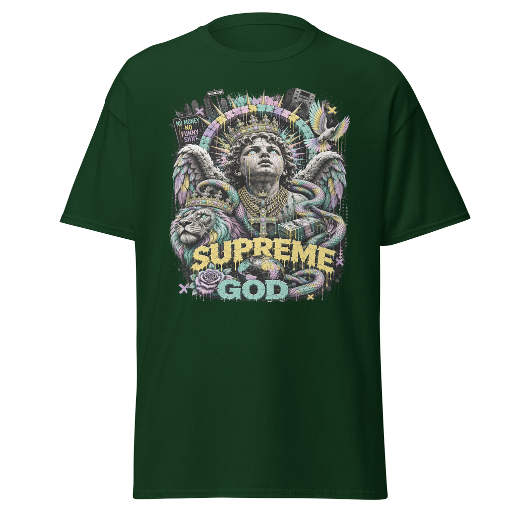 Supreme God Crowned Angel Tee - Forest Green