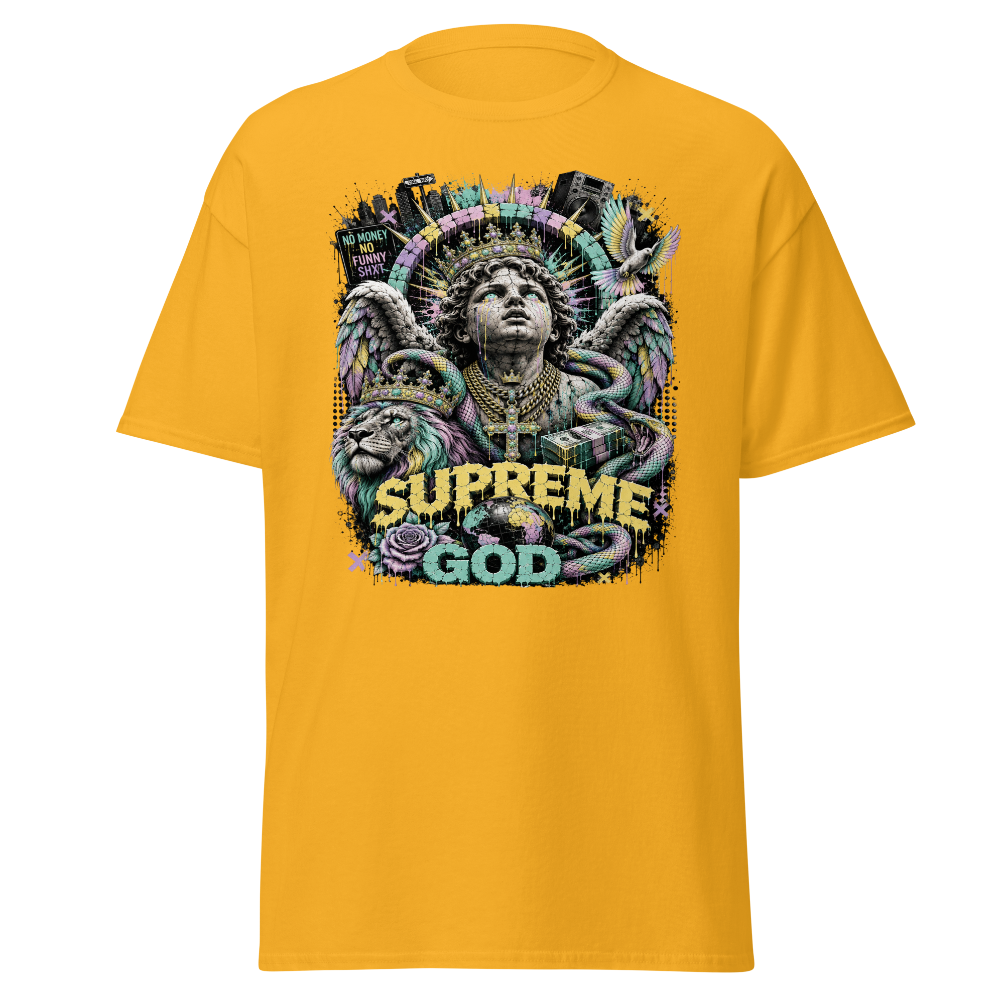 Supreme God Crowned Angel Tee - Gold