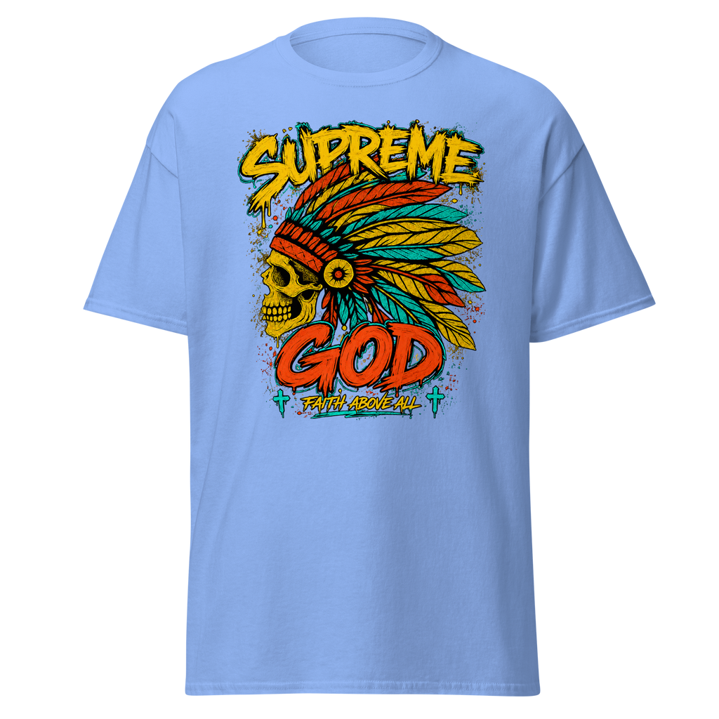 Supreme God Faith Above All Tee - Carolina Blue