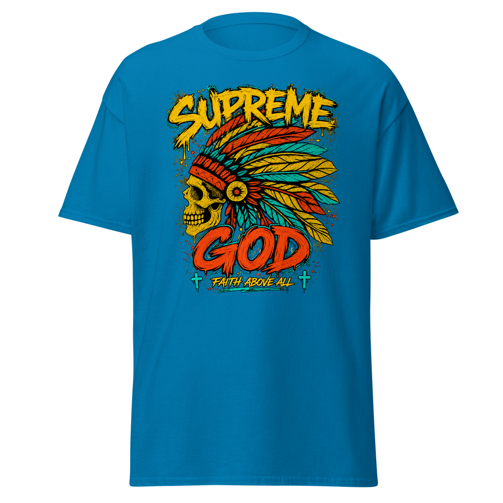 Supreme God Faith Above All Tee - Sapphire