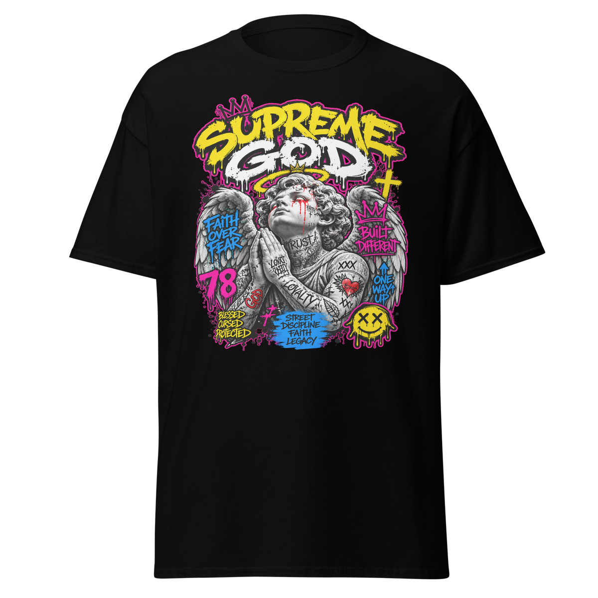 Supreme God Faith Built Different Tee - Black