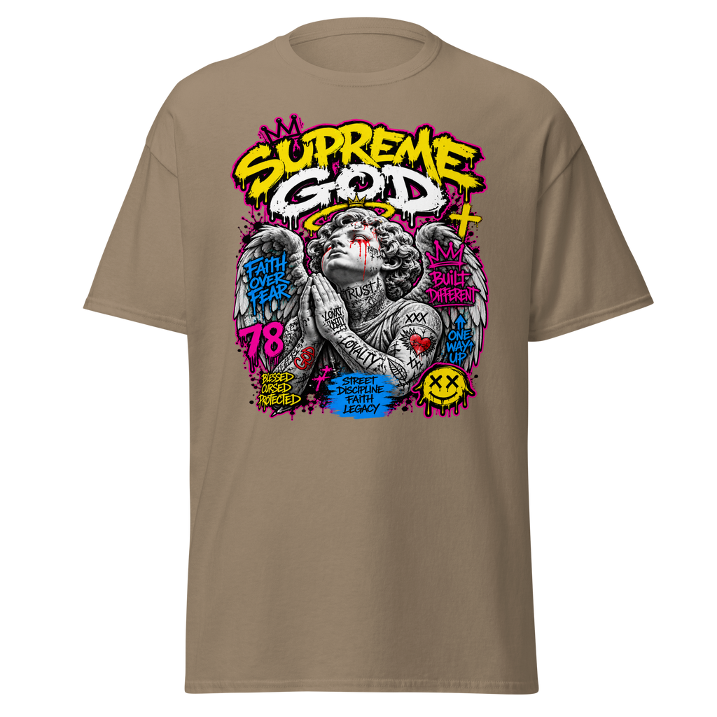 Supreme God Faith Built Different Tee - Brown Savana
