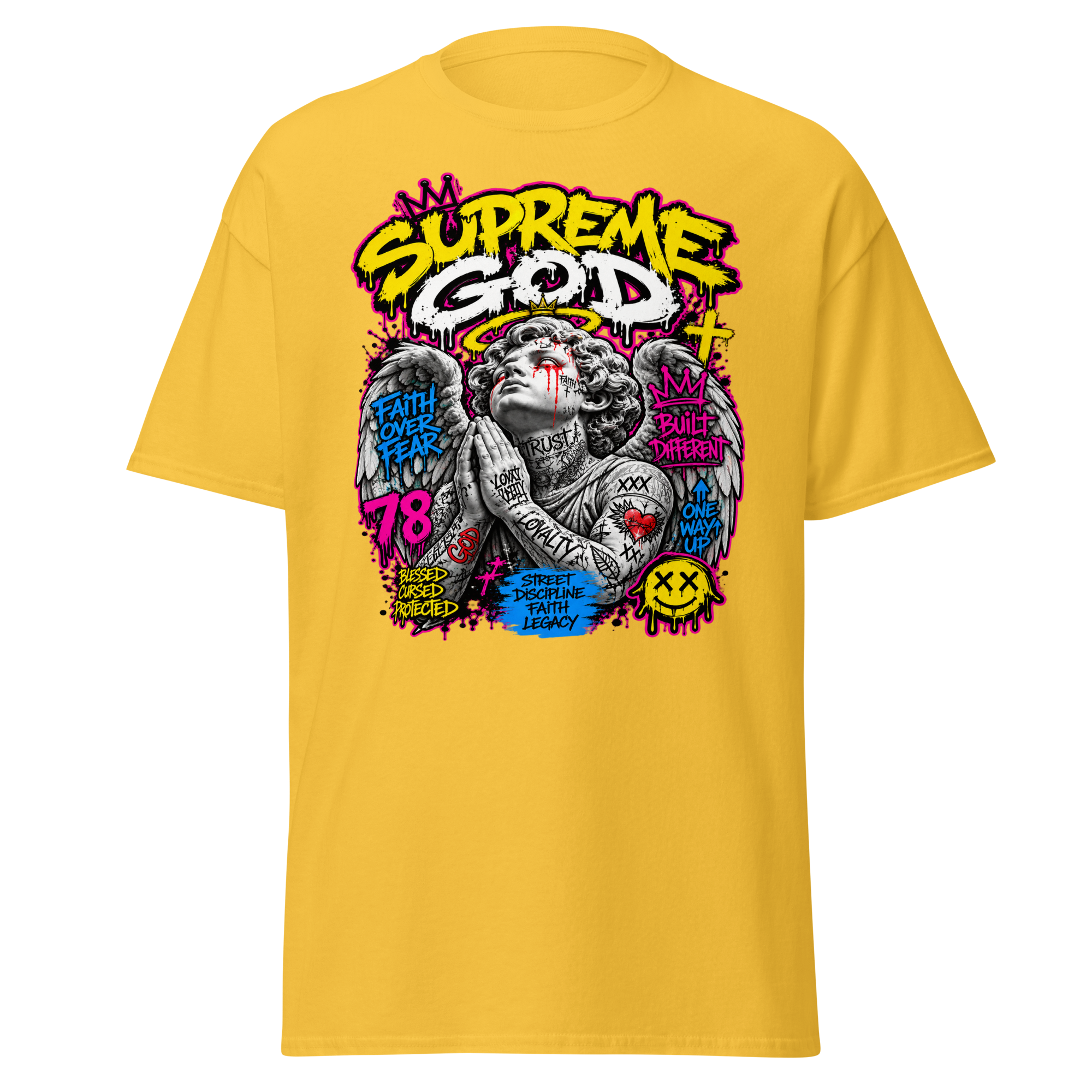 Supreme God Faith Built Different Tee - Daisy