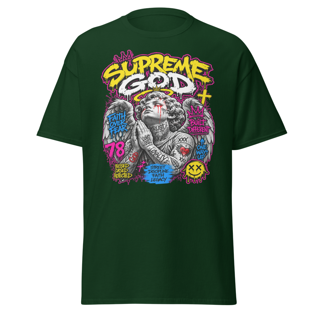 Supreme God Faith Built Different Tee - Forest Green