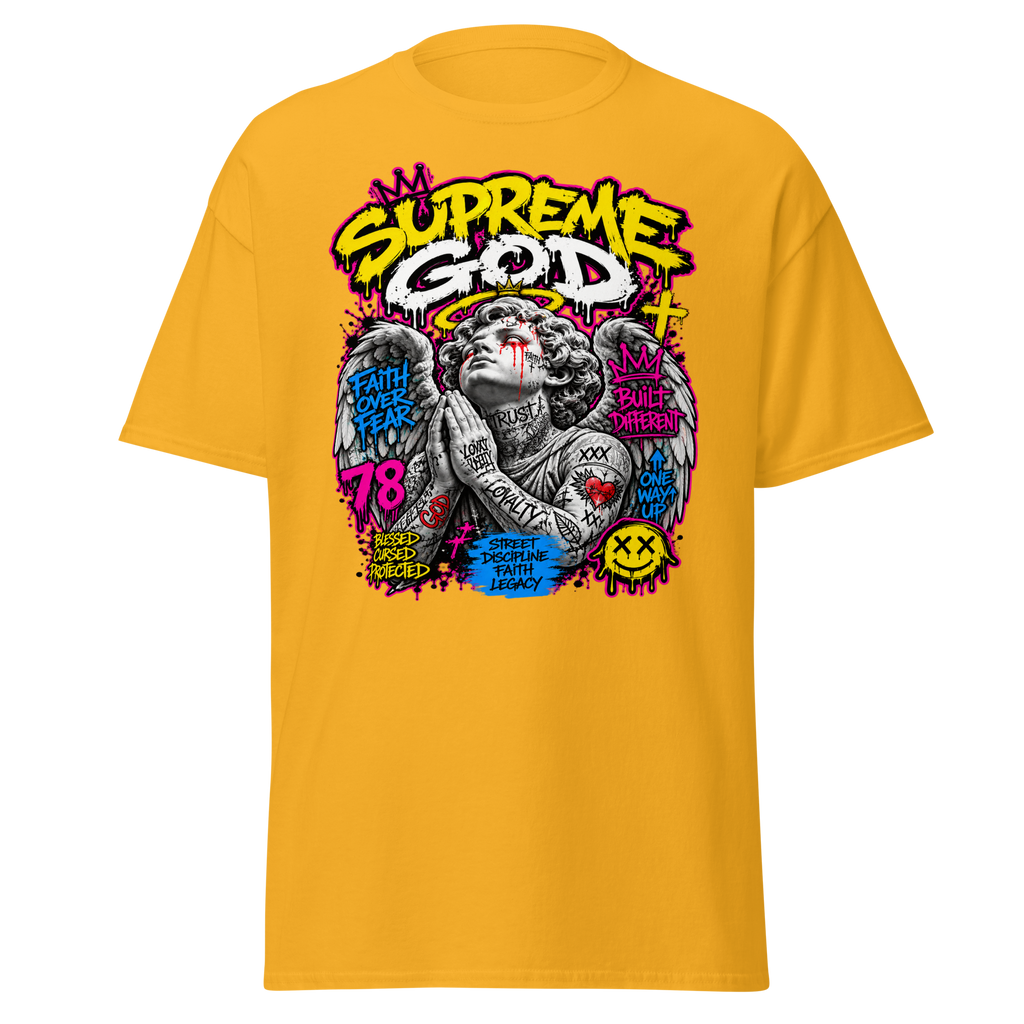 Supreme God Faith Built Different Tee - Gold